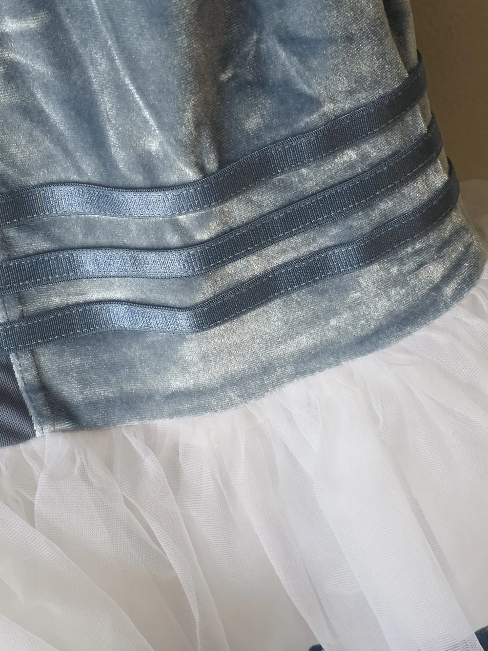 Ballet Costume - Blue Velvet & White Tulle (LC)